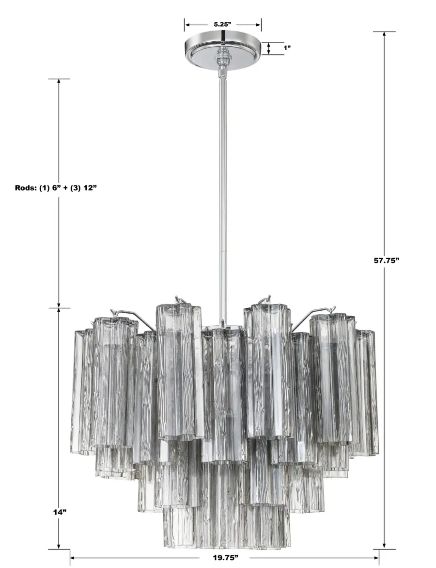 Addis 19.75" Chandelier in Aged Brass with Amber Glass - Image 28