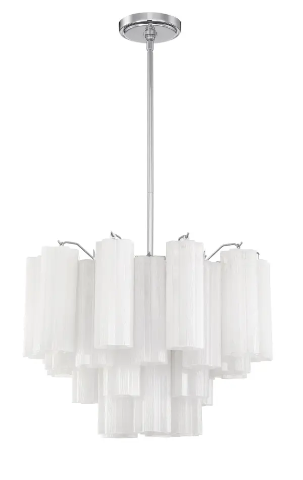 Addis 19.75" Chandelier in Aged Brass with Amber Glass - Image 29