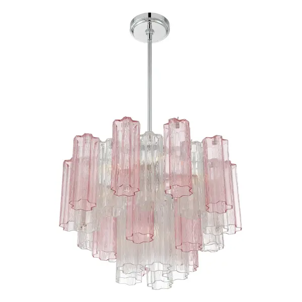 Addis 19.75" Chandelier in Aged Brass with Amber Glass - Image 4