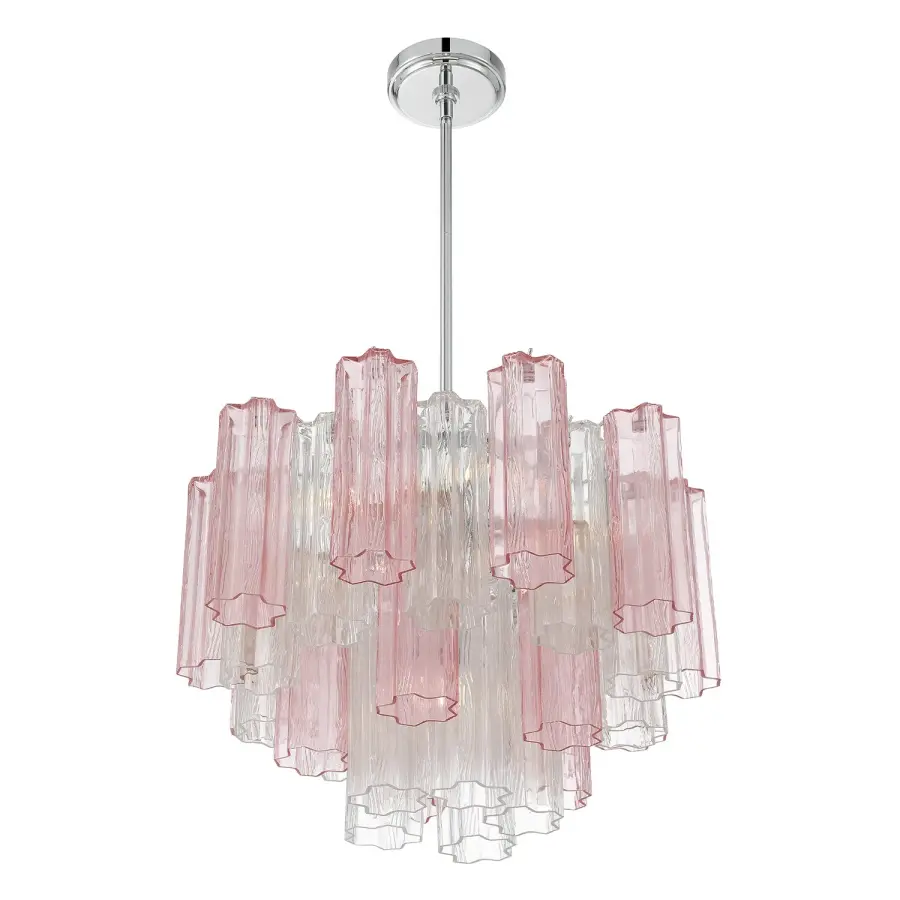 Addis 19.75" Chandelier in Aged Brass with Amber Glass - Image 4