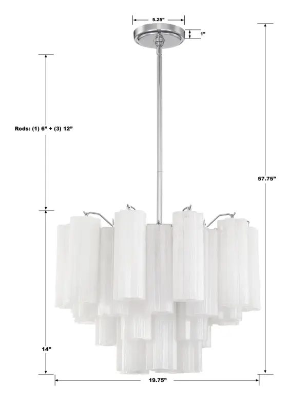 Addis 19.75" Chandelier in Aged Brass with Amber Glass - Image 34