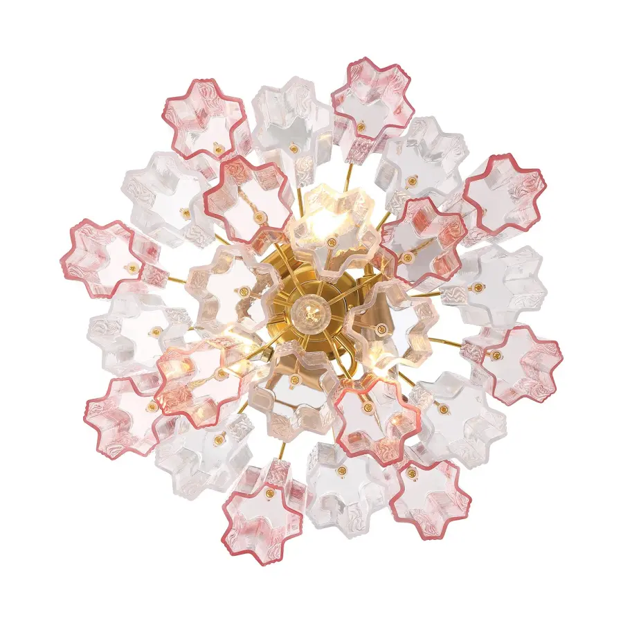 Addis 19.75" Chandelier in Aged Brass with Amber Glass - Image 38