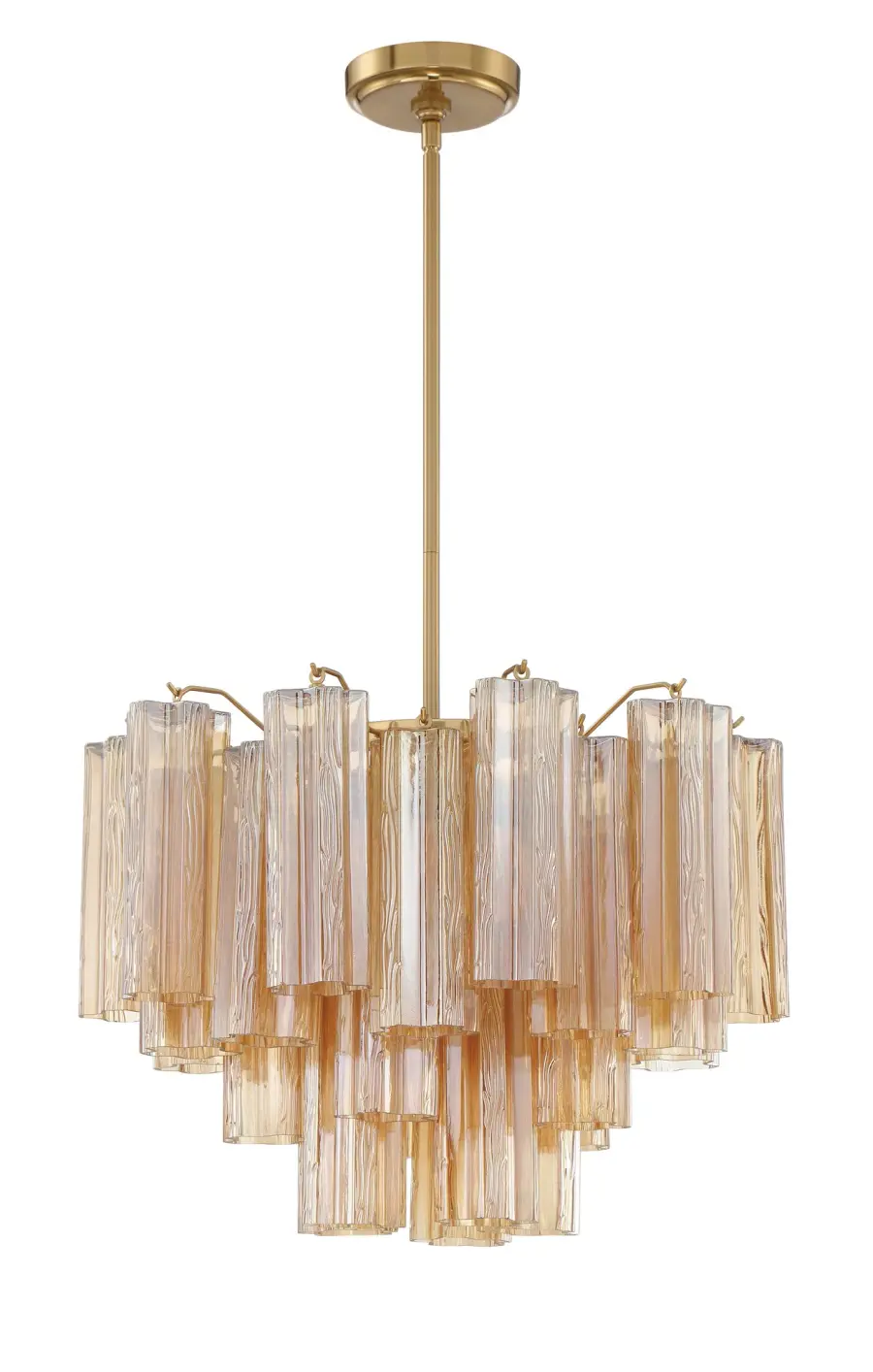 Addis 19.75" Chandelier in Aged Brass with Amber Glass - Image 45