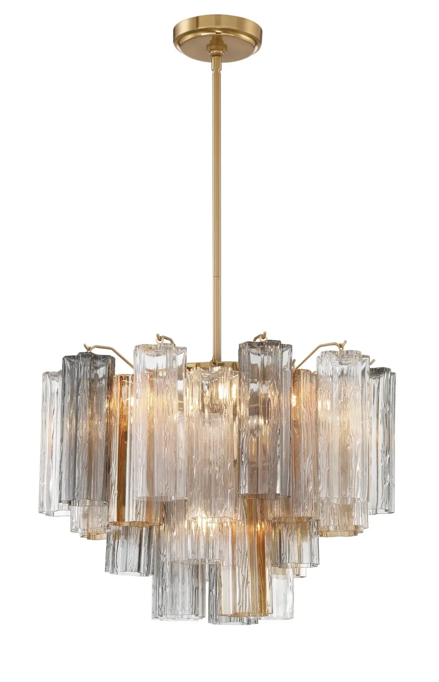Addis 19.75" Chandelier in Aged Brass with Amber Glass - Image 52