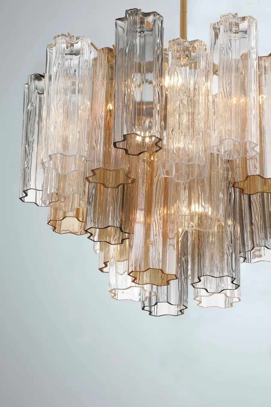 Addis 19.75" Chandelier in Aged Brass with Amber Glass - Image 55