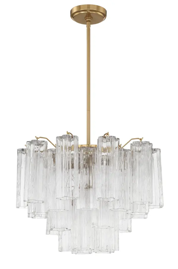 Addis 19.75" Chandelier in Aged Brass with Amber Glass - Image 58