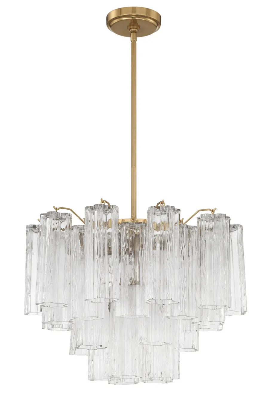 Addis 19.75" Chandelier in Aged Brass with Amber Glass - Image 58