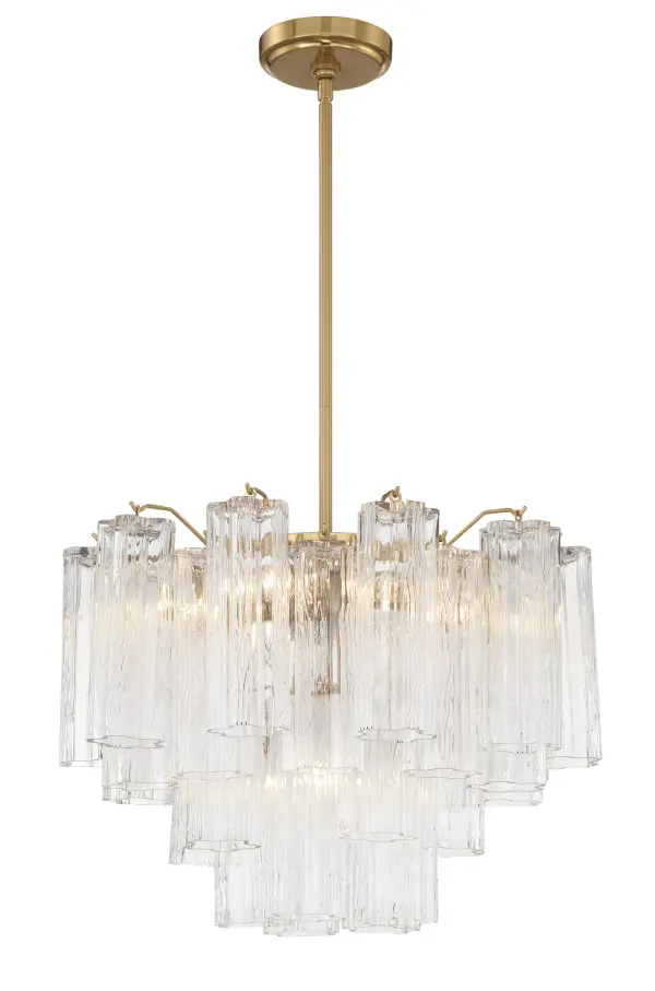 Addis 19.75" Chandelier in Aged Brass with Amber Glass - Image 59