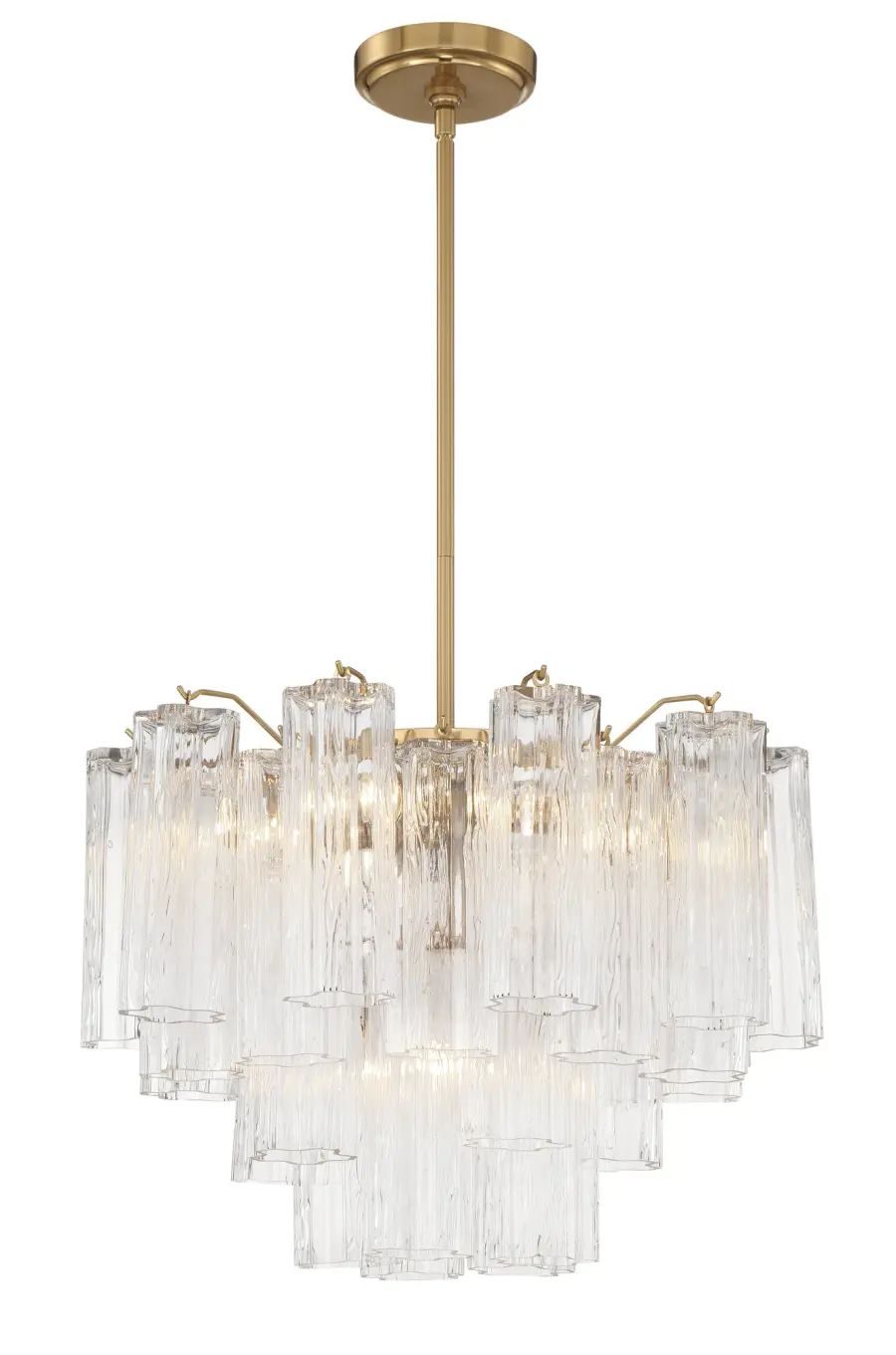 Addis 19.75" Chandelier in Aged Brass with Amber Glass - Image 59
