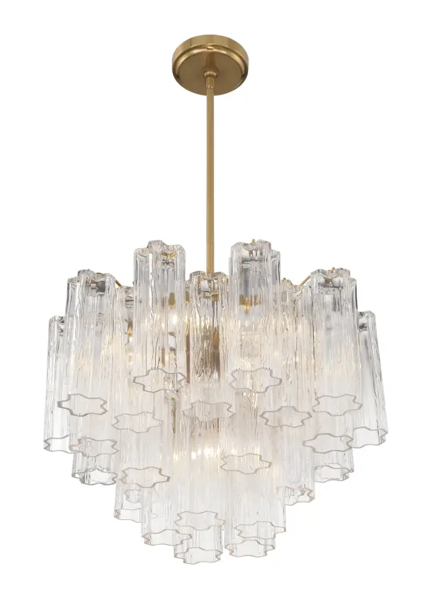 Addis 19.75" Chandelier in Aged Brass with Amber Glass - Image 60