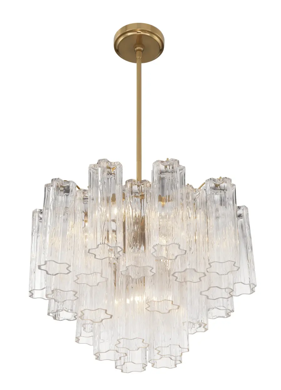 Addis 19.75" Chandelier in Aged Brass with Amber Glass - Image 60