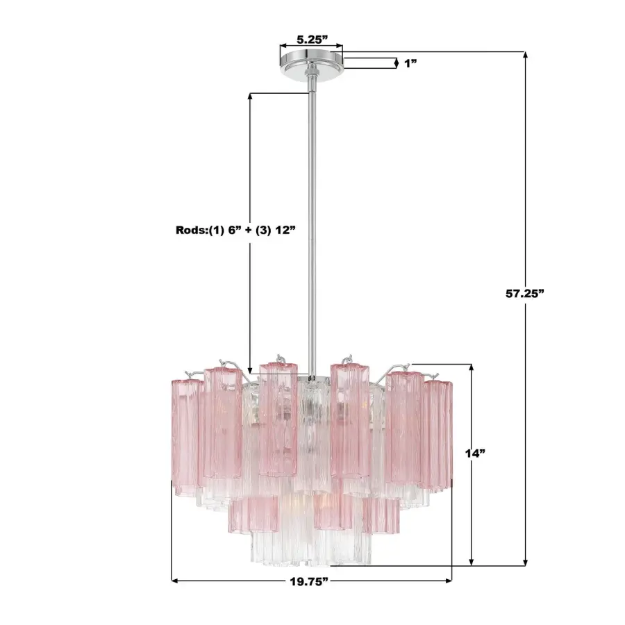 Addis 19.75" Chandelier in Aged Brass with Amber Glass - Image 7