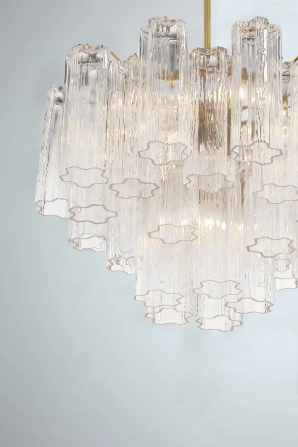 Addis 19.75" Chandelier in Aged Brass with Amber Glass - Image 62