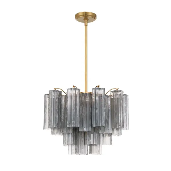 Addis 19.75" Chandelier in Aged Brass with Amber Glass - Image 67