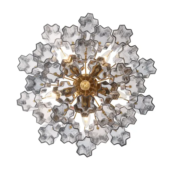 Addis 19.75" Chandelier in Aged Brass with Amber Glass - Image 68