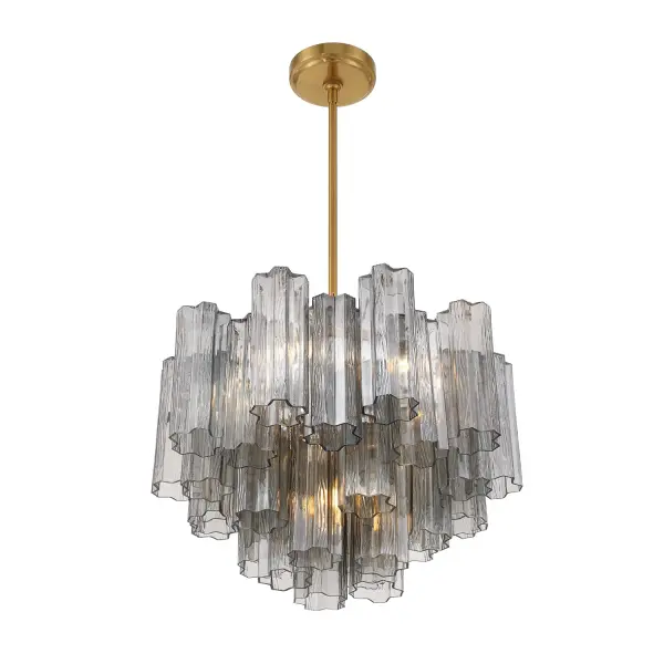 Addis 19.75" Chandelier in Aged Brass with Amber Glass - Image 69