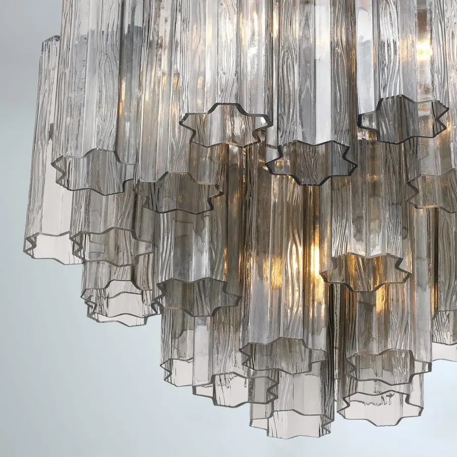 Addis 19.75" Chandelier in Aged Brass with Amber Glass - Image 70