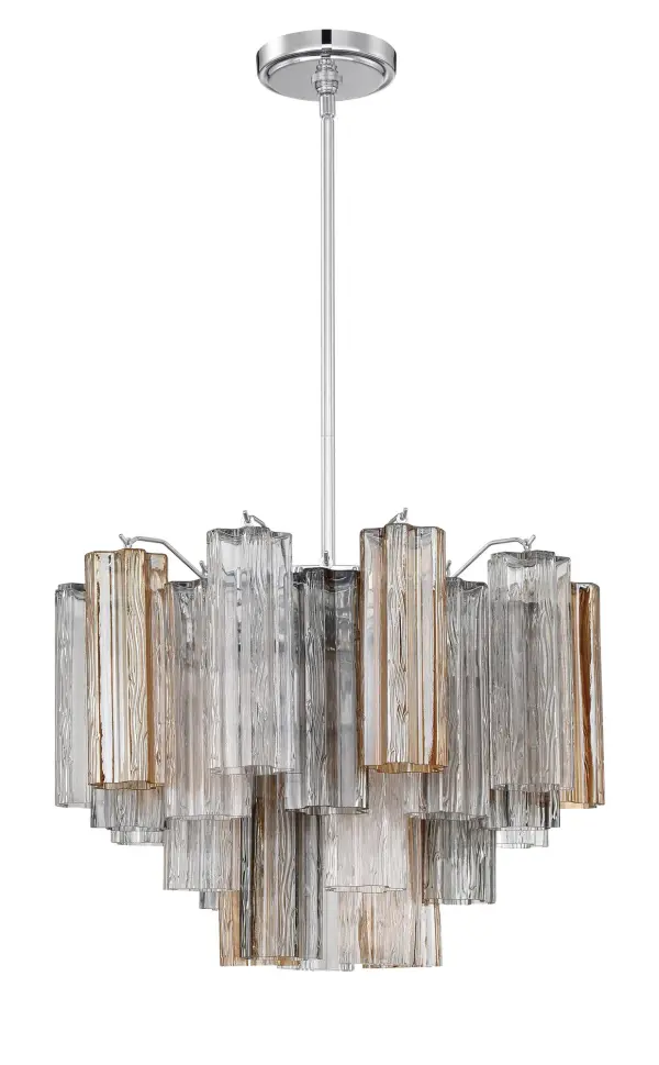 Addis 19.75" Chandelier in Aged Brass with Amber Glass - Image 8