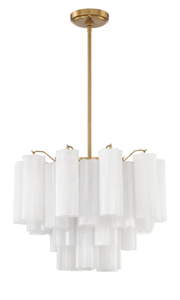 Addis 19.75" Chandelier in Aged Brass with Amber Glass - Image 73