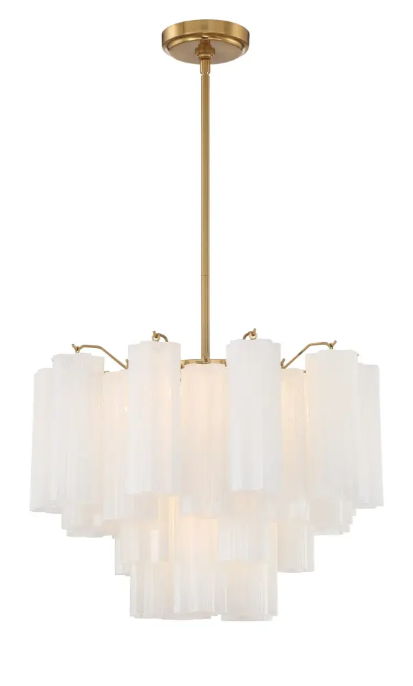 Addis 19.75" Chandelier in Aged Brass with Amber Glass - Image 74