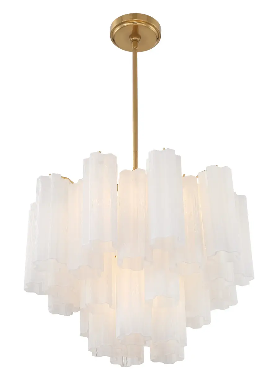 Addis 19.75" Chandelier in Aged Brass with Amber Glass - Image 75