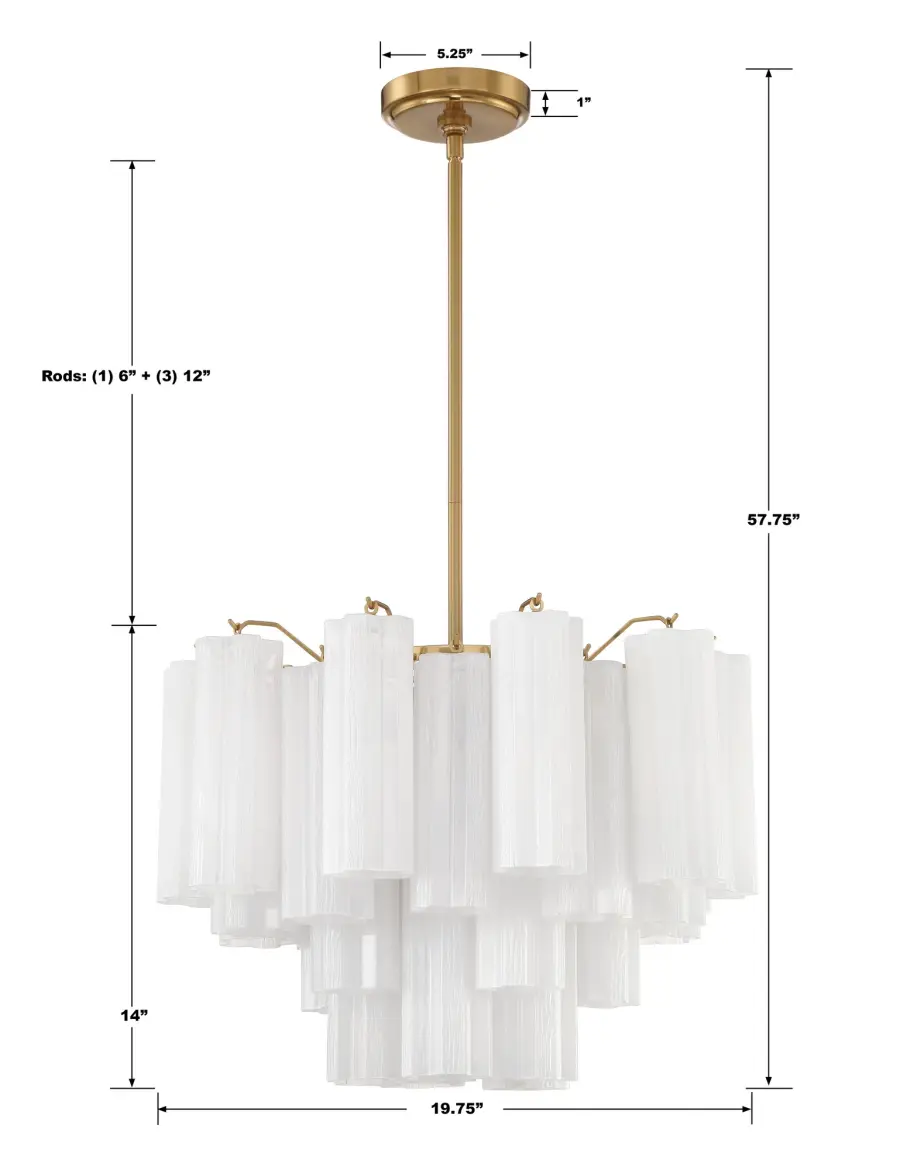 Addis 19.75" Chandelier in Aged Brass with Amber Glass - Image 79