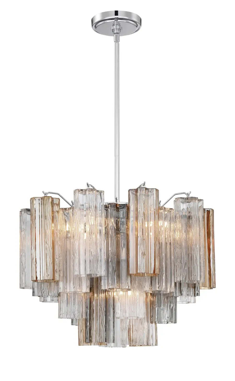 Addis 19.75" Chandelier in Aged Brass with Amber Glass - Image 9