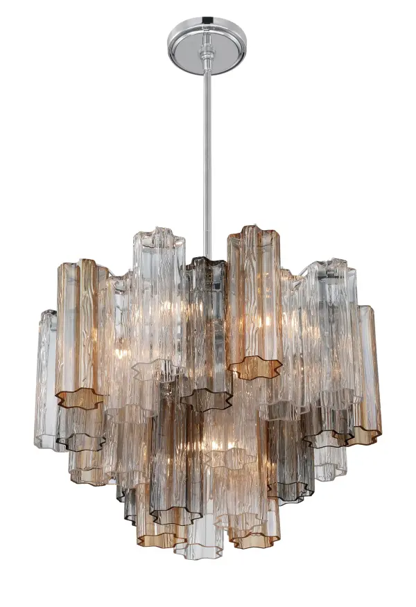 Addis 19.75" Chandelier in Aged Brass with Amber Glass - Image 10