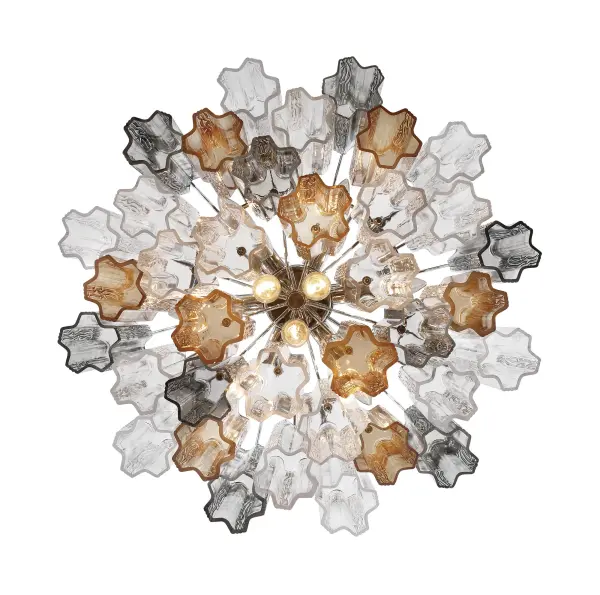 Addis 22" Chandelier in Aged Brass with Amber Glass - Image 11