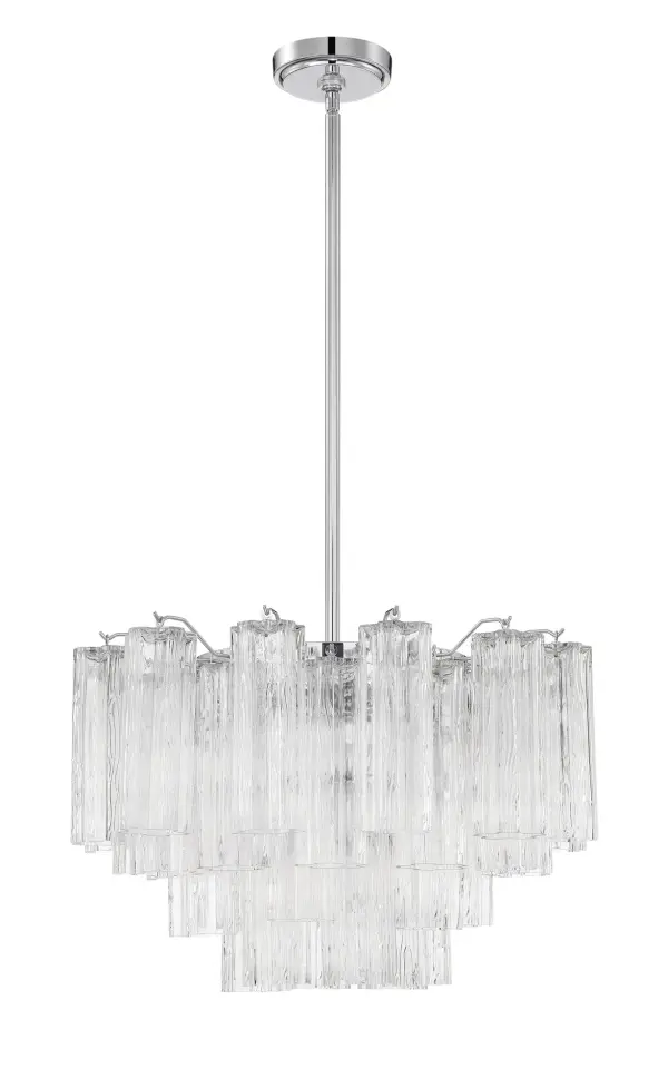 Addis 22" Chandelier in Aged Brass with Amber Glass - Image 15