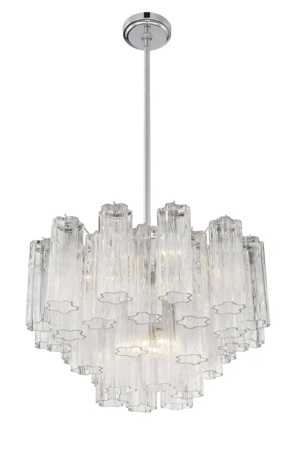 Addis 22" Chandelier in Aged Brass with Amber Glass - Image 17