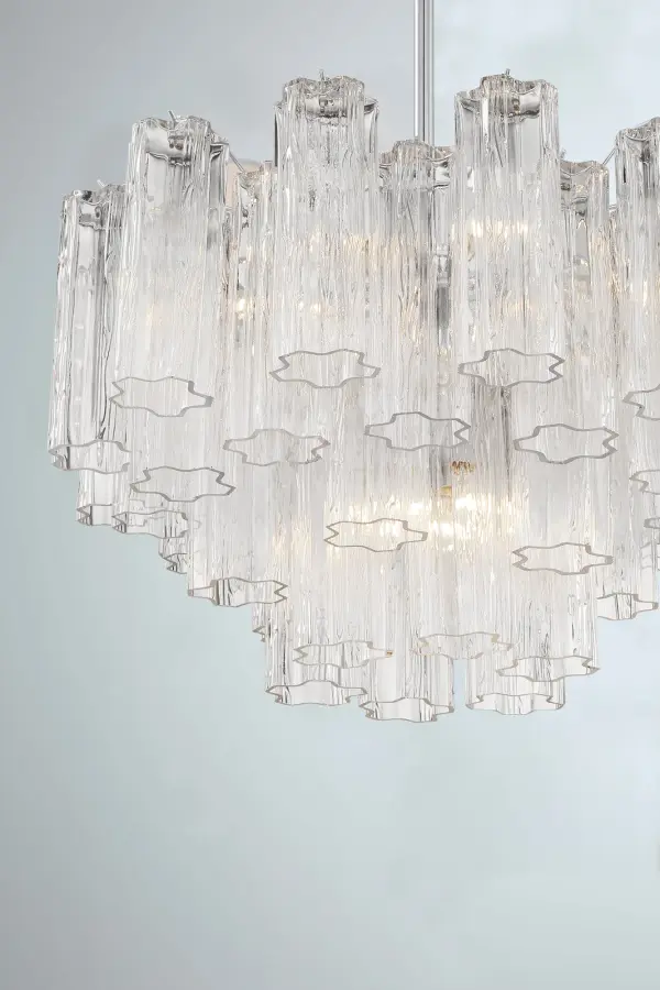 Addis 22" Chandelier in Aged Brass with Amber Glass - Image 19