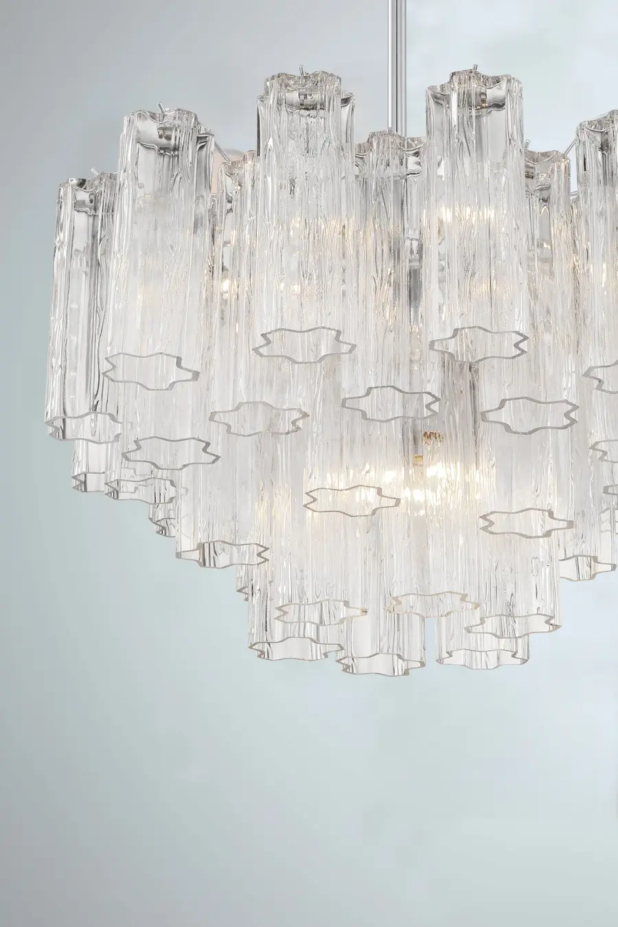 Addis 22" Chandelier in Aged Brass with Amber Glass - Image 19