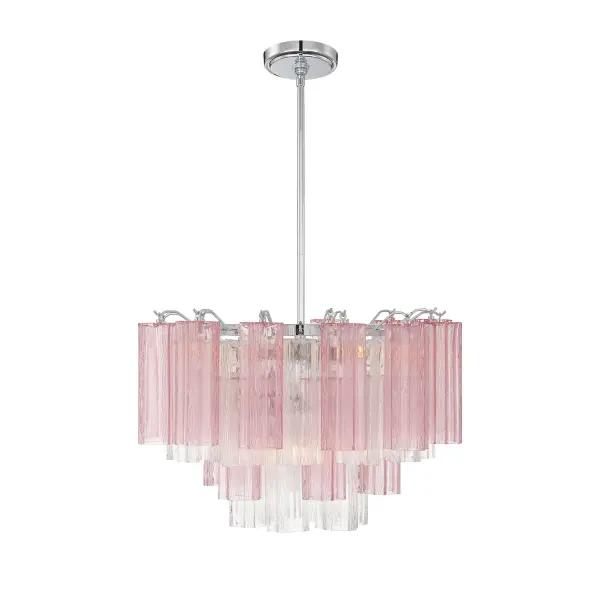 Addis 22" Chandelier in Aged Brass with Amber Glass - Image 3