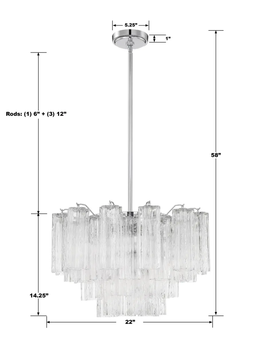 Addis 22" Chandelier in Aged Brass with Amber Glass - Image 22