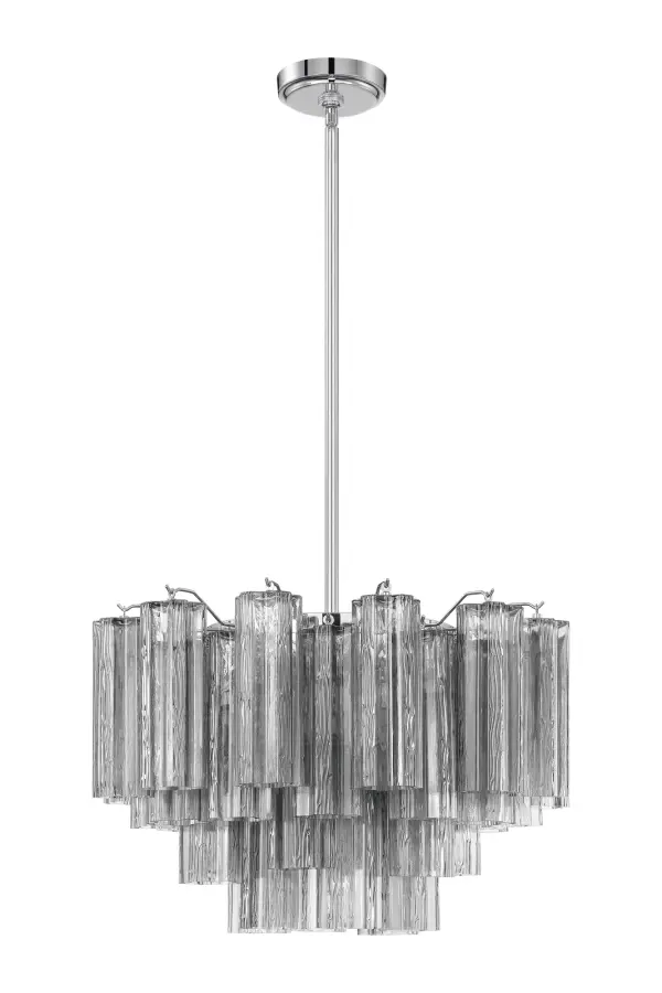 Addis 22" Chandelier in Aged Brass with Amber Glass - Image 23
