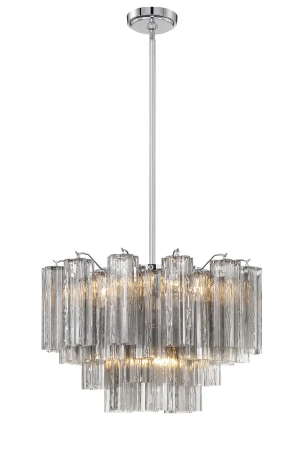 Addis 22" Chandelier in Aged Brass with Amber Glass - Image 24