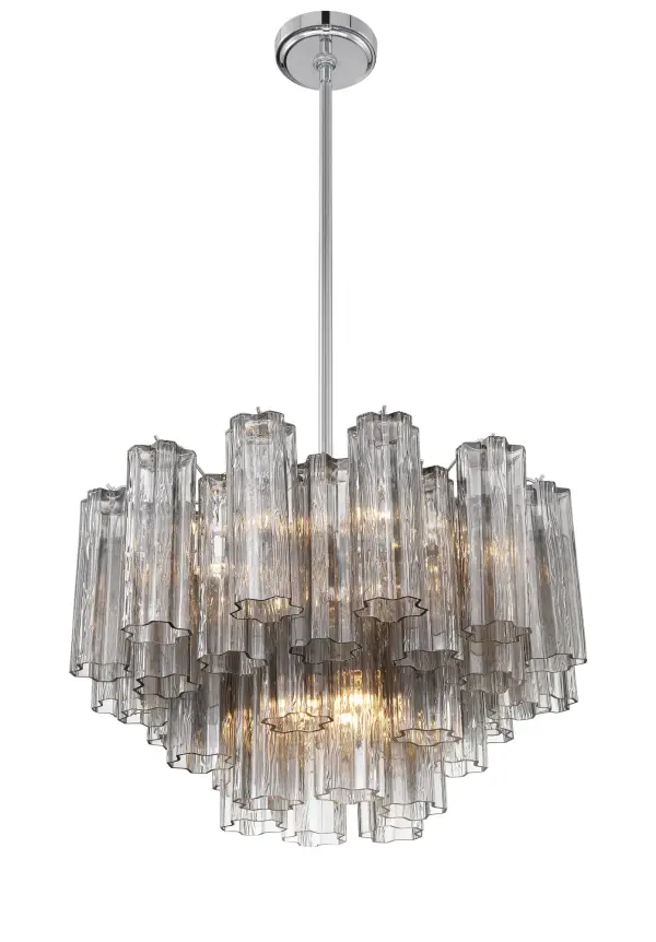 Addis 22" Chandelier in Aged Brass with Amber Glass - Image 25