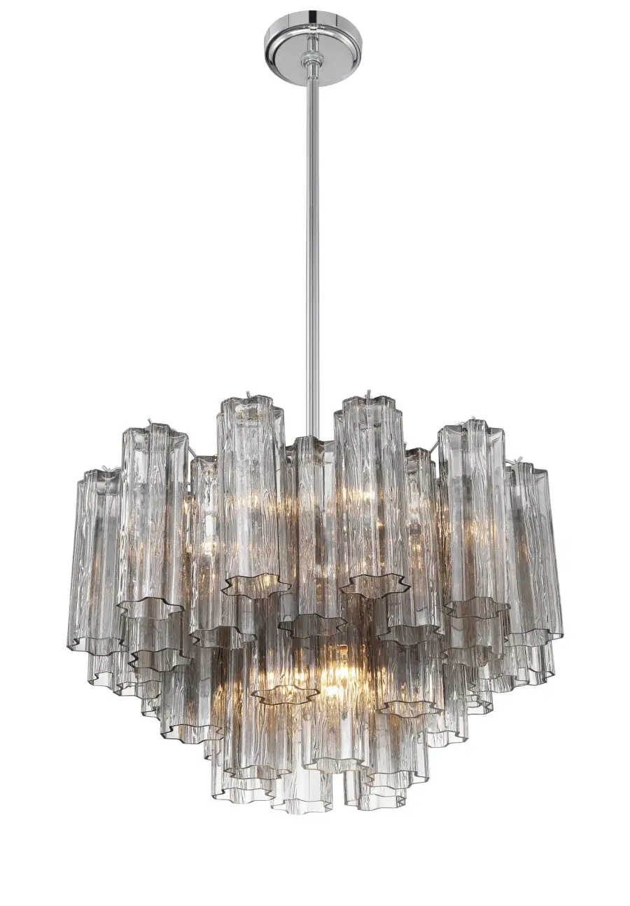 Addis 22" Chandelier in Aged Brass with Amber Glass - Image 25