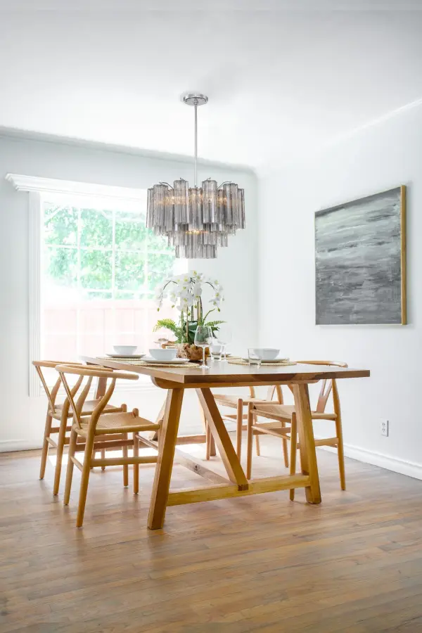 Addis 22" Chandelier in Aged Brass with Amber Glass - Image 28