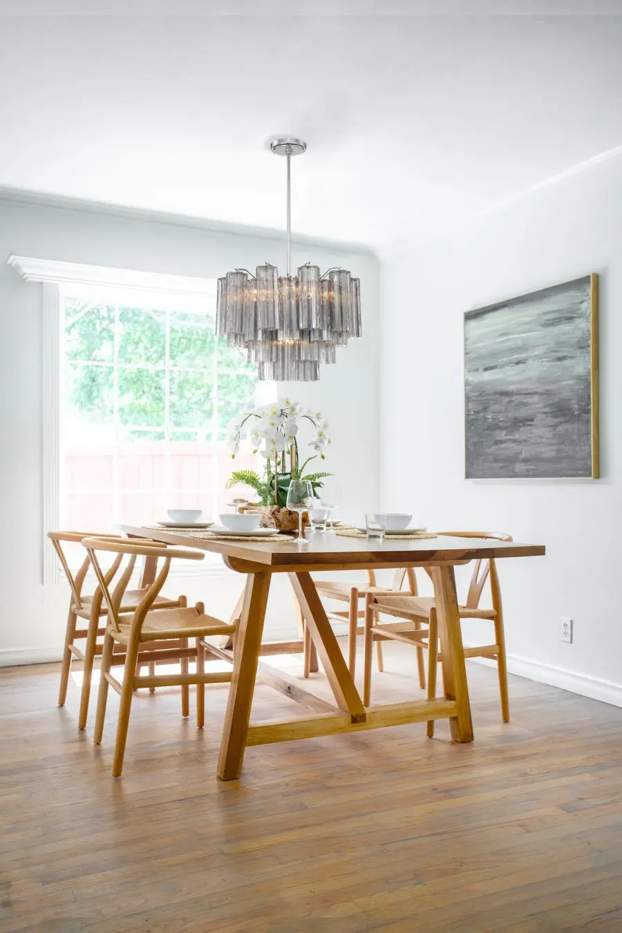 Addis 22" Chandelier in Aged Brass with Amber Glass - Image 28