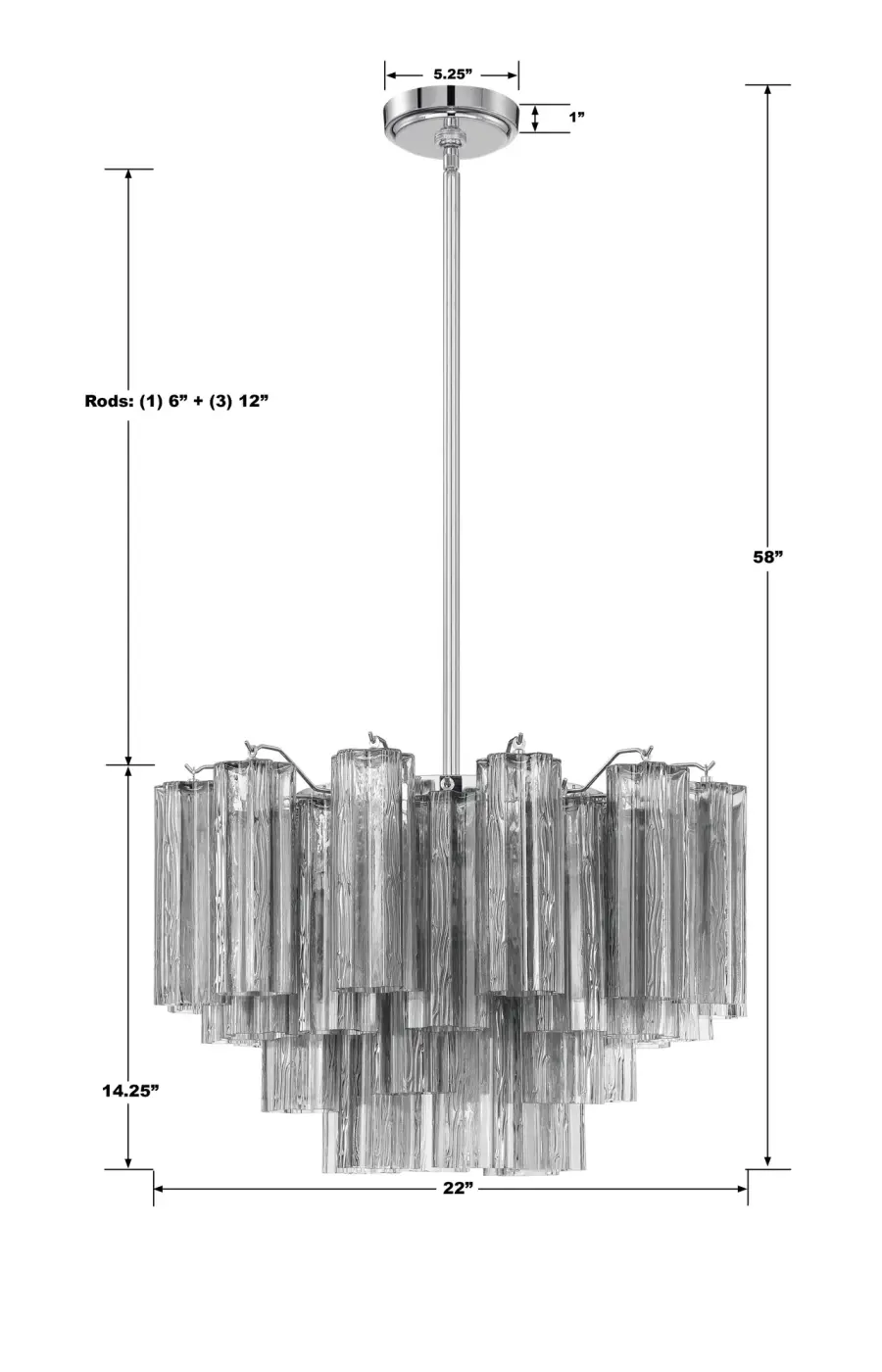 Addis 22" Chandelier in Aged Brass with Amber Glass - Image 29