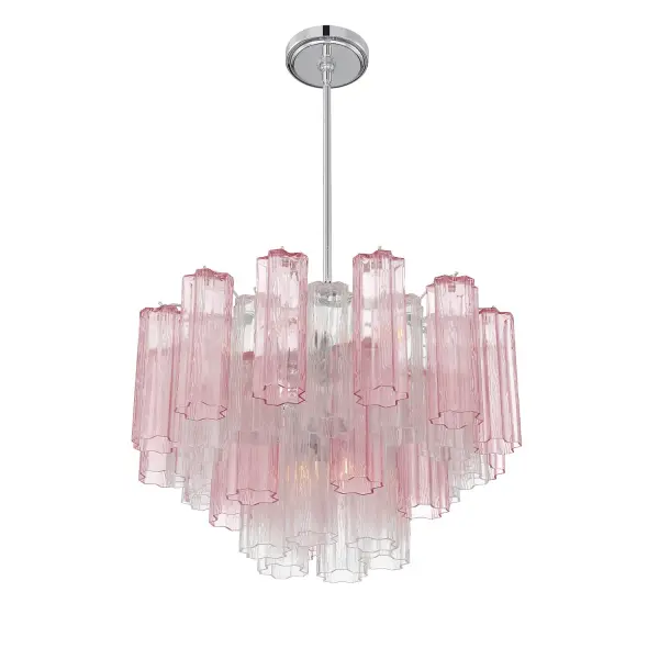Addis 22" Chandelier in Aged Brass with Amber Glass - Image 4