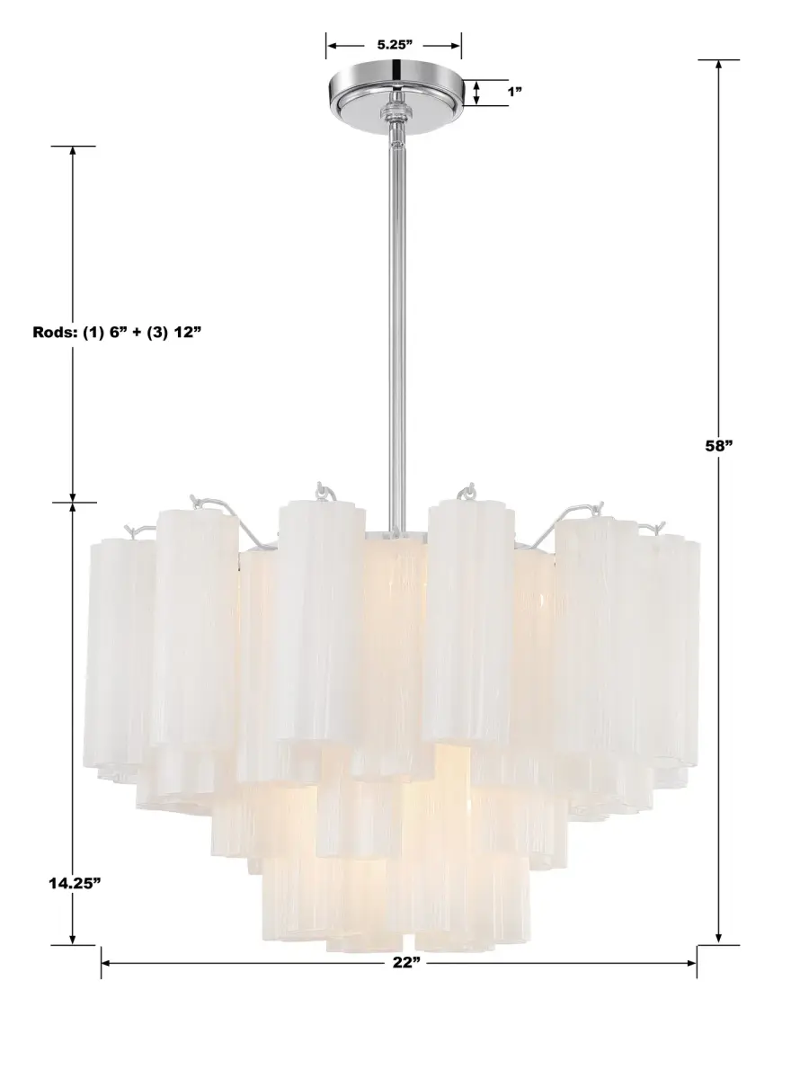 Addis 22" Chandelier in Aged Brass with Amber Glass - Image 35