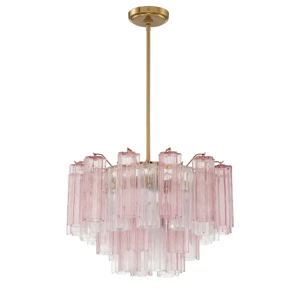 Addis 22" Chandelier in Aged Brass with Amber Glass - Image 37