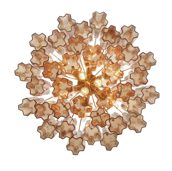 Addis 22" Chandelier in Aged Brass with Amber Glass - Image 49