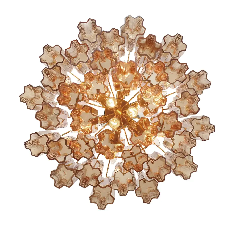 Addis 22" Chandelier in Aged Brass with Amber Glass - Image 49