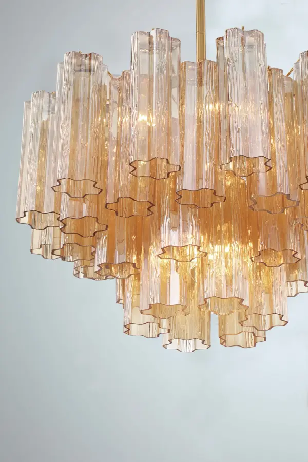 Addis 22" Chandelier in Aged Brass with Amber Glass - Image 50