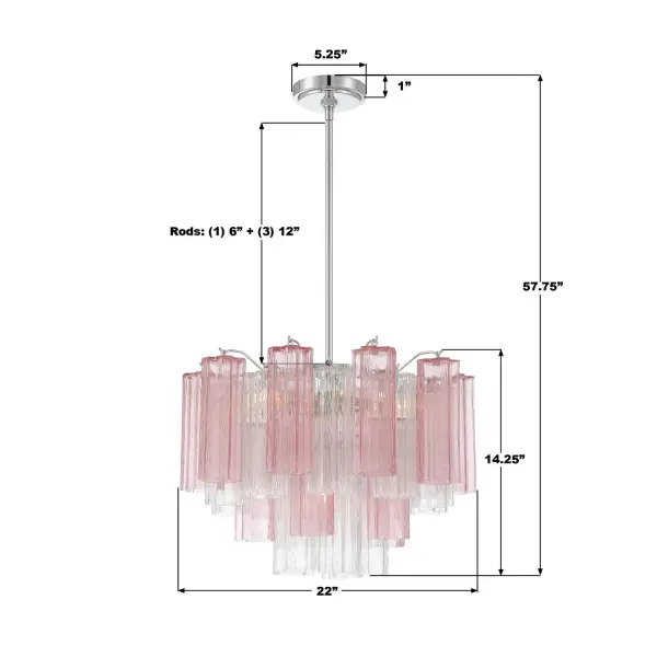 Addis 22" Chandelier in Aged Brass with Amber Glass - Image 6