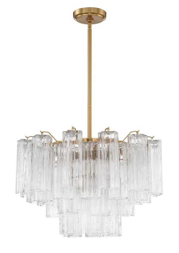 Addis 22" Chandelier in Aged Brass with Amber Glass - Image 61